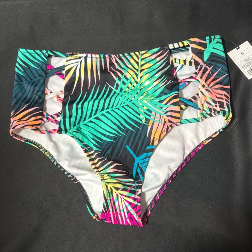 Shade & Shore Multicolor Leaf Print Bikini Bottom